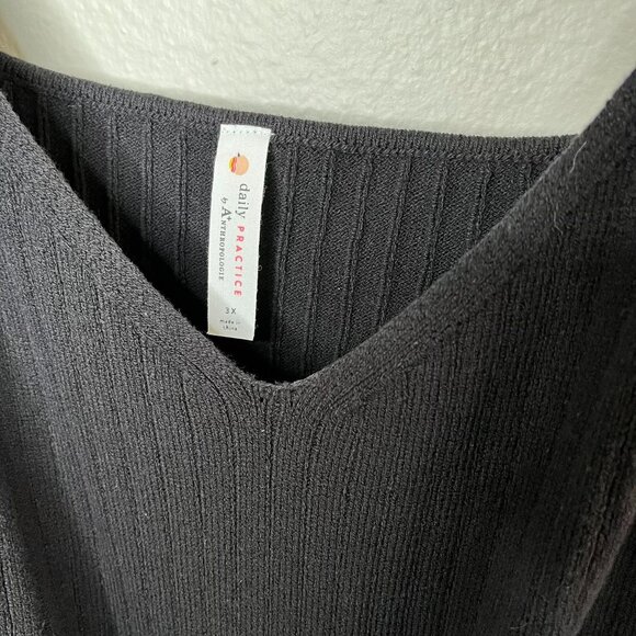 Daily Practice by Anthropology plus size Black V-Neck Ribbed Tank Top 3X - Picture 3 of 11